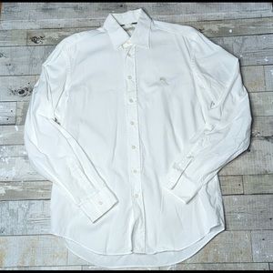Burberry Britt classic fit white long sleeve button down dress shirt